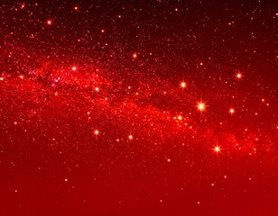 Red starry night sky