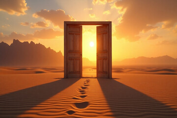 Open Doors to Bright Sunset View