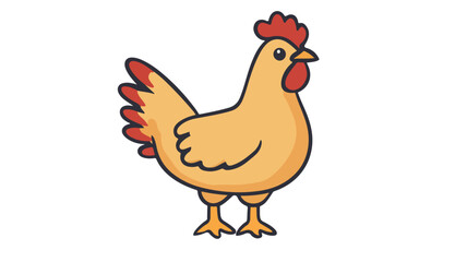 Vibrant Cartoon Chicken with Red Beak - Fun and Playful Illustration