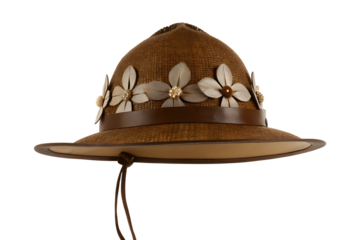 chap u de couro cangaceiro lampi o com flor isolated on white background, png, ai generated.