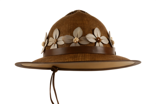 chap u de couro cangaceiro lampi o com flor isolated on white background, png, ai generated.