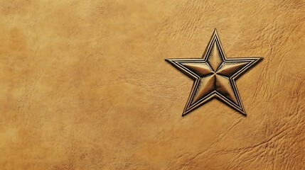 Star on tan leather