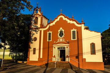 View of the facade and entrance of the Santa Izabel Church, in the center of Marilia, west center...
