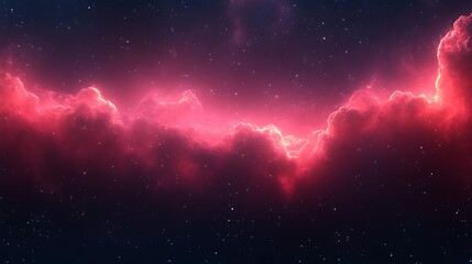 Starry nebula glowing crimson