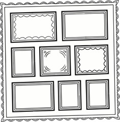 Decorative Picture Frame Collection Vector Illustration