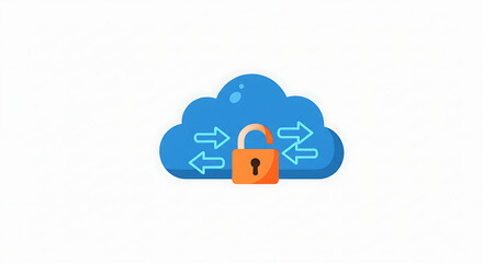 Cloud Security: A digital illustration of a cloud symbolizing data protection. The image conveys the concept of data privacy and security, perfect for articles on data protection.