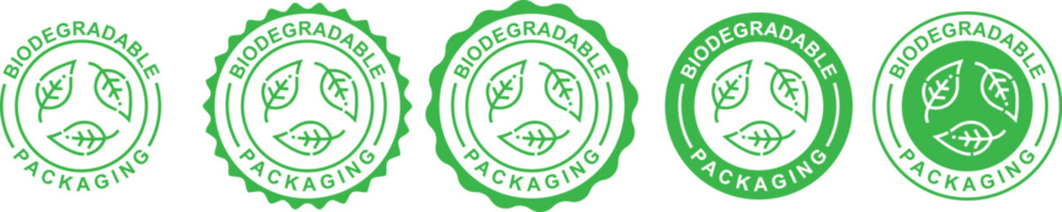 Biodegradable packaging labels	 set