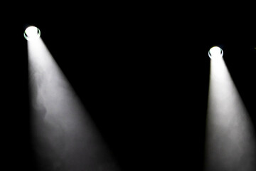 Stage lights. light beams from the stage spotlights on the stage at the time of the entertainment...