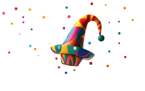 Vibrant April Fools Day Inspired Desktop Wallpaper with Bold Colors isolated on transparent background PNG