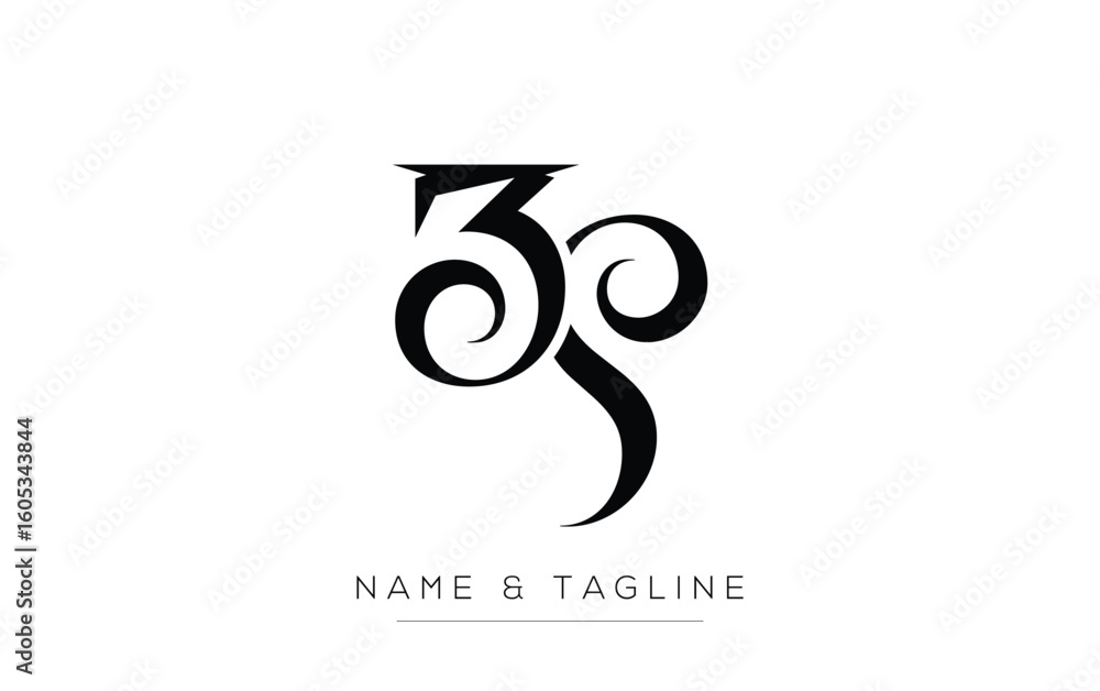 Fototapete zs elegant monogram logo design featuring stylized letters. a sophisticated monogram logo representa