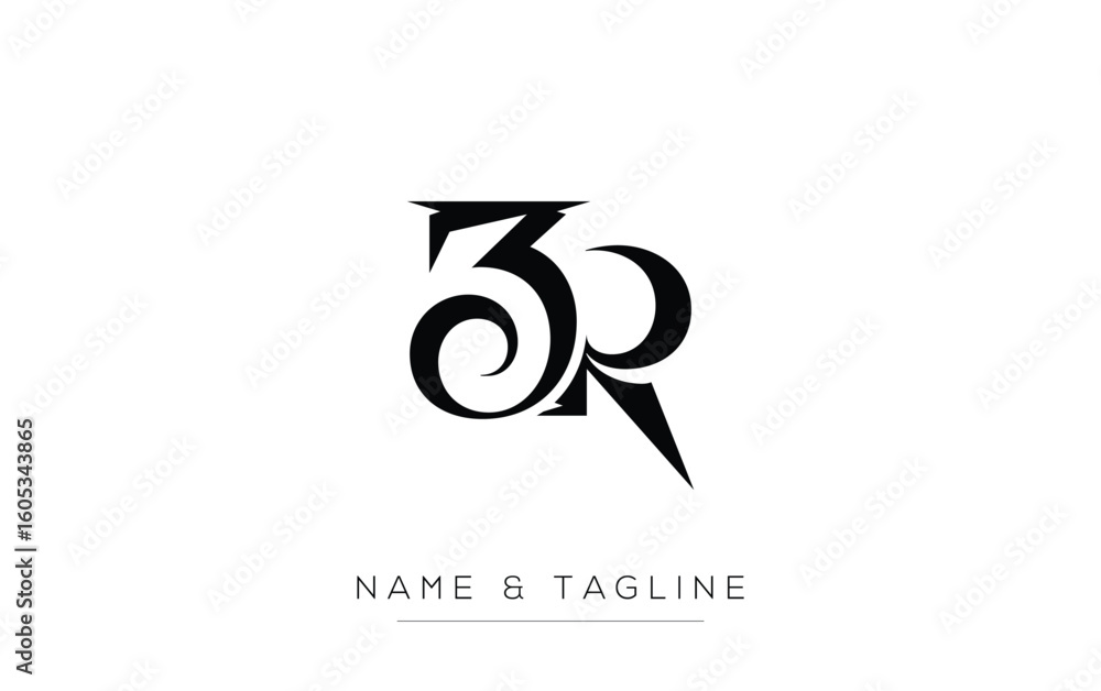 Fototapete zr elegant monogram logo design featuring stylized letters. a sophisticated monogram logo representa