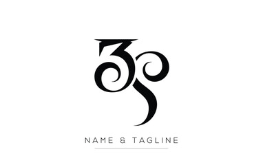 ZS Elegant Monogram Logo Design Featuring Stylized Letters. A sophisticated monogram logo representation showcasing artistic typography with a modern design