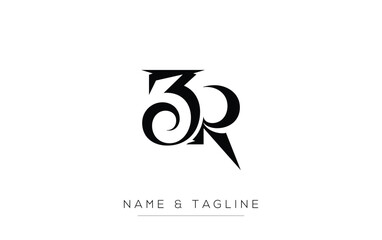 ZR Elegant Monogram Logo Design Featuring Stylized Letters. A sophisticated monogram logo representation showcasing artistic typography with a modern design