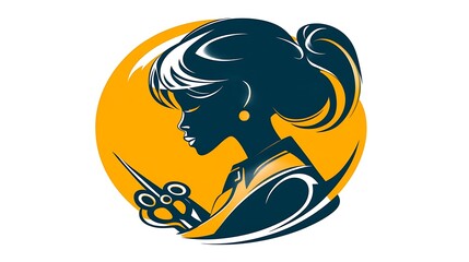 Stylist silhouette in profile with shears