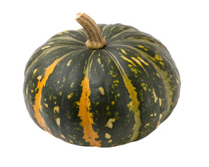green pumpkin isolated on white
