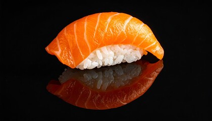 Salmon nigiri sushi close-up
