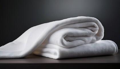 soft white towel draped elegantly on a dark background