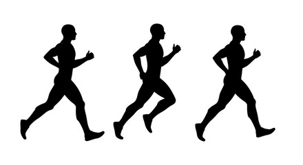 Running Man Silhouette Illustration on White Background