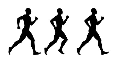 Running Man Silhouette on White Background Sport and Fitness Silhouette