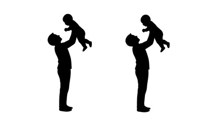 Father and Child Playing Together Silhouette