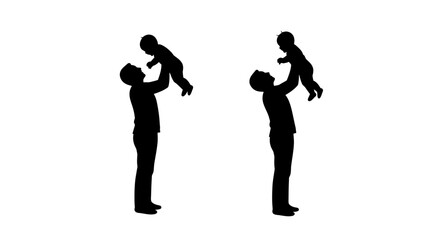 Father Holding Baby in the Air Silhouette