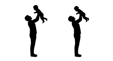 Father and Baby Playing Silhouette