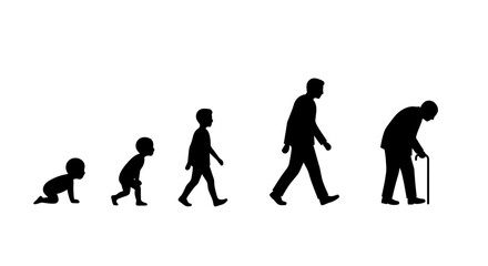 Human Life Cycle Stages Silhouette Illustration