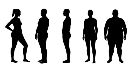 Body Transformation Stages in Silhouette Style silhouette