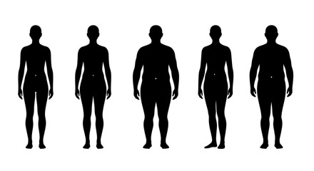 Different Body Types Female and Male Silhouette