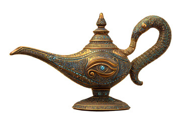 antique oil lamp isolated