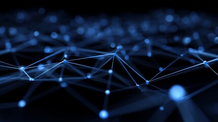 smart chain visual linking network hubs with glowing blue light