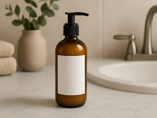 blank lotion dispenser mockup