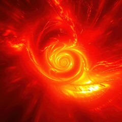 Swirling vortex of fiery colors creating an abstract depiction of energy and motion in a cosmic setting