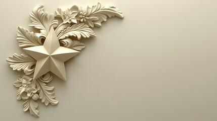 Ornate star and floral relief design
