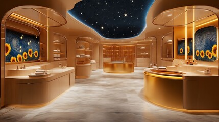 Luxury, modern washrooms