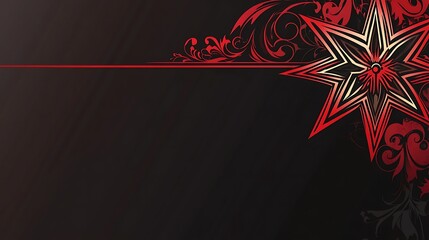 Ornate star graphic on dark background
