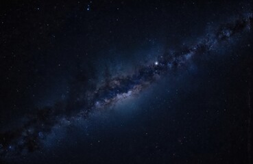 Fototapeta premium Dark night sky filled with countless twinkling stars, luminous band of Milky Way galaxy. Celestial backdrop offers sense of wonder, infinity, perfect for astronomy, space exploration, science