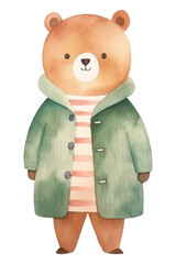PNG Cartoon coat cute bear.