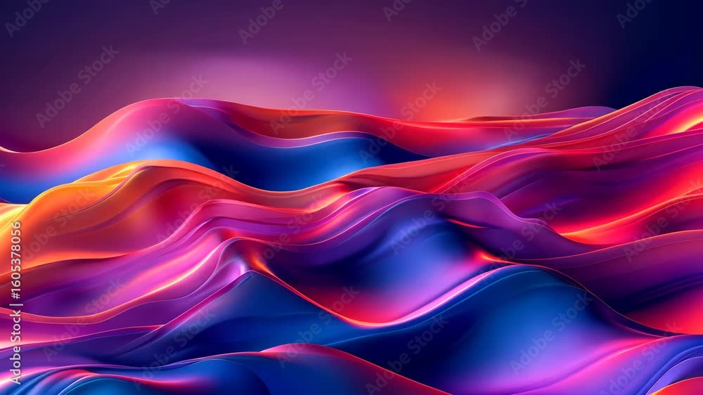 Poster bold 3d line composition with vivid fluid dynamics