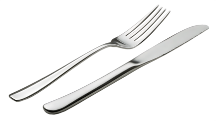 fork and knife isolated on white background, png, ai generated.