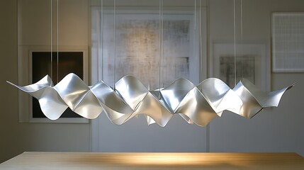 Abstract metallic pendant light