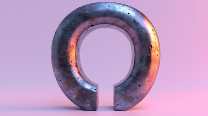 Abstract metallic ring on a light background