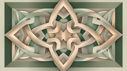 Ornate, symmetrical, 3D-like pattern