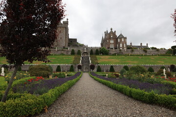garden with castle in the background