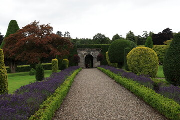 garden with castle in the background
