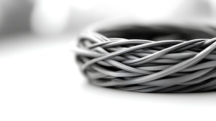 Abstract monochrome image of intertwined cables