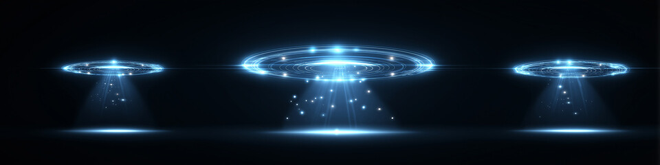Set Ufos With Light Beams