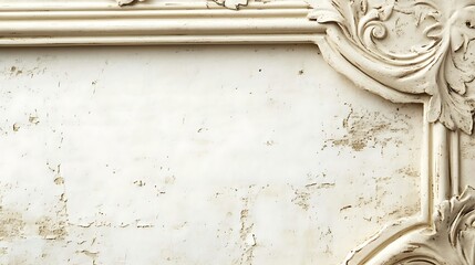 Ornate, textured, cream-colored frame