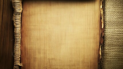 Wooden board with woven border and burlap trim