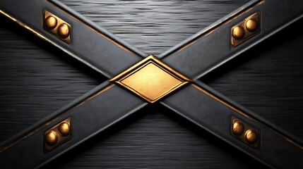 Metallic cross design with gold accents